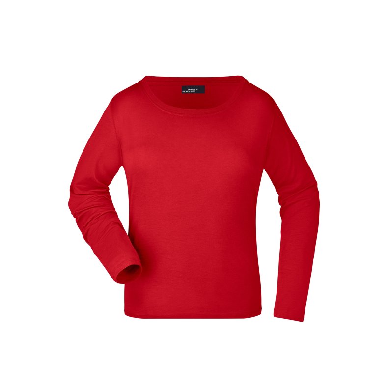 Dame Lang�rmet T-shirt i single Jersey JN903 Red XXL