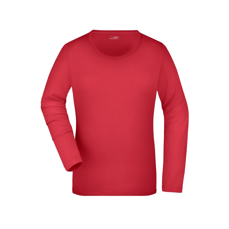 Dame Lang�rmet T-shirt i elastisk single jersey JN927 Pink S