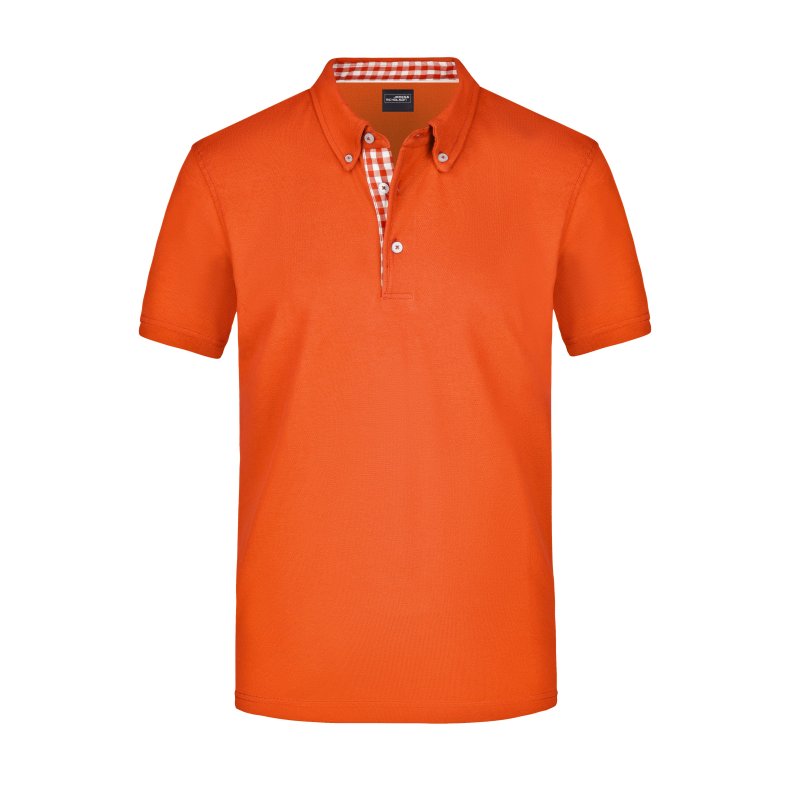 Men&acute;s Plain Polo - Dark Orange/Dark Orange-White