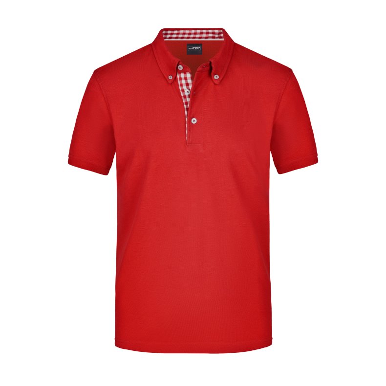 Men&acute;s Plain Polo - Red/Red-White