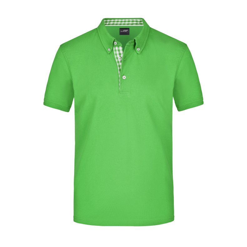 Men&acute;s Plain Polo - Limegreen/Limegreen-White