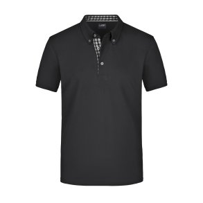 Men´s Plain Polo - Black/Black/White