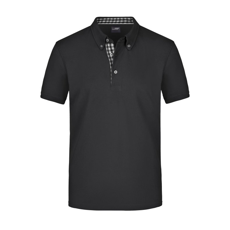 Men&acute;s Plain Polo - Black/Black/White