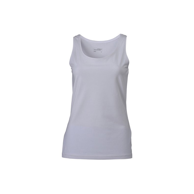 Dame elastisk tank top. JN927 White S