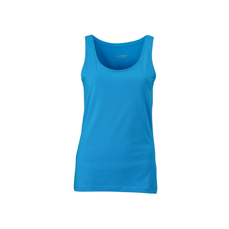 Dame elastisk tank top. JN927 Turquoise S