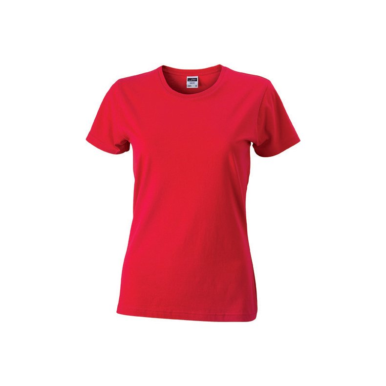 Dame T-Shirt i Slim Fit- JN971 Red S