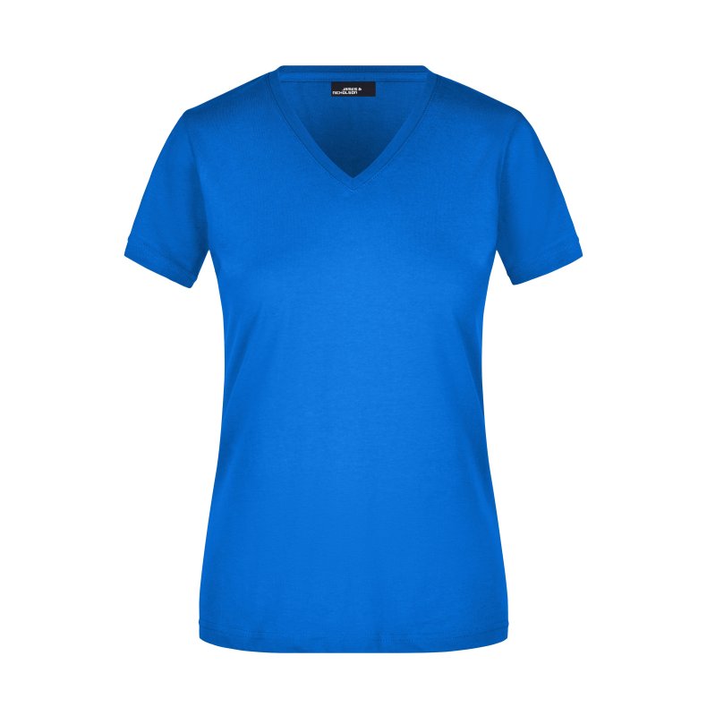 Dame T-Shirt Slim Fit V hals. JN972 Royal S
