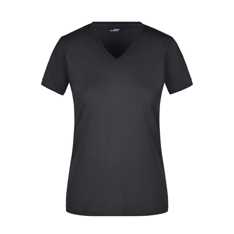 Dame T-Shirt Ladie&acute;s Slim Fit V-T Black S