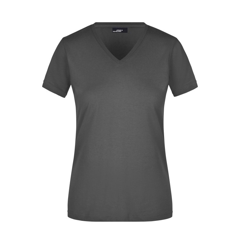 Dame T-Shirt Slim Fit V hals. JN972 Graphite S