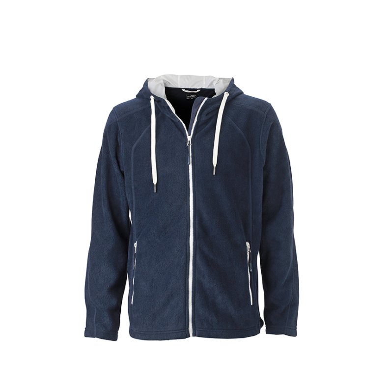 Men&acute;s Fleece Hoddy - Navy/offwhite