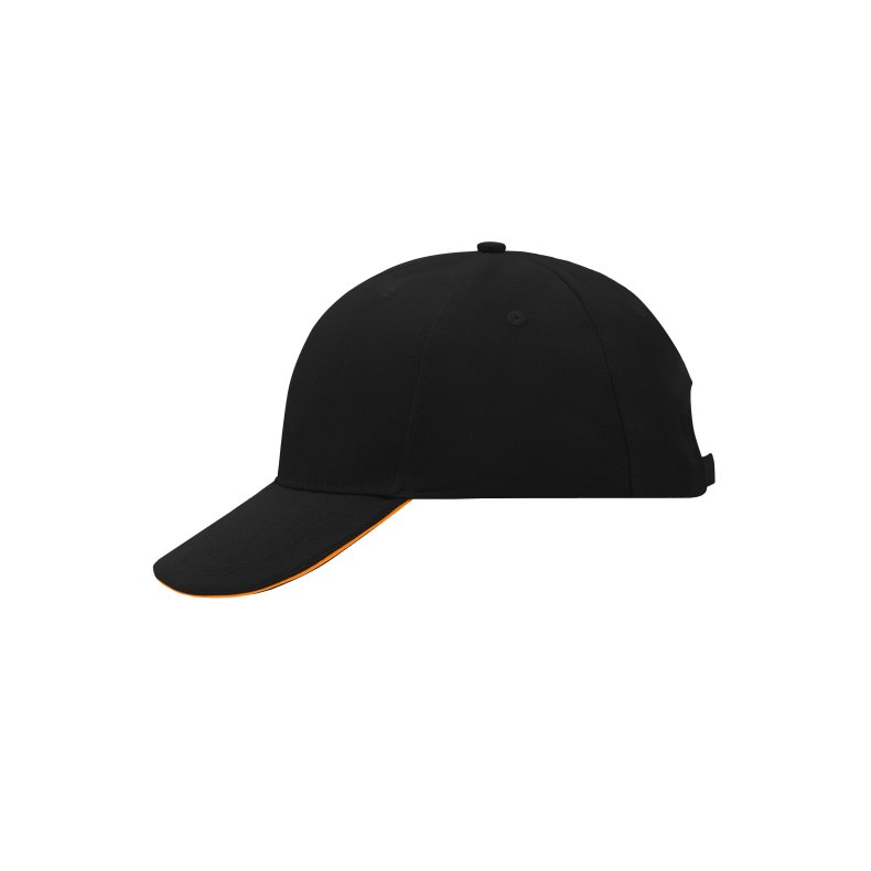 Kasket - 6 Panel Sandwich Cap Black/Orange