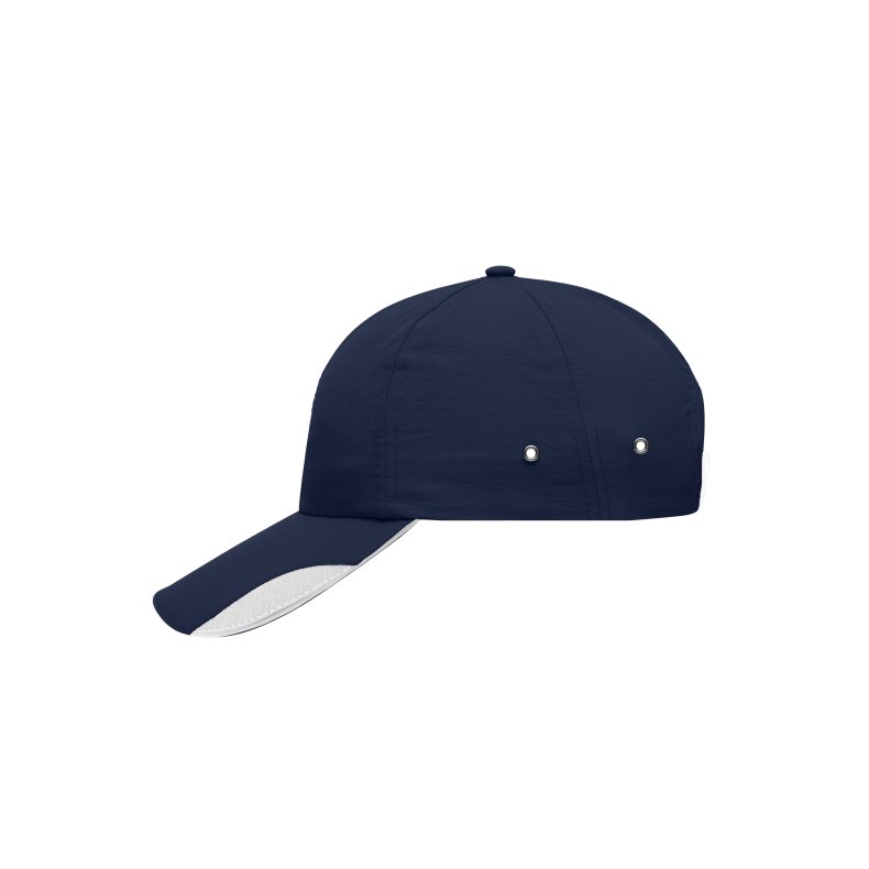 6 Panel Polyamid Cap - Navy/White