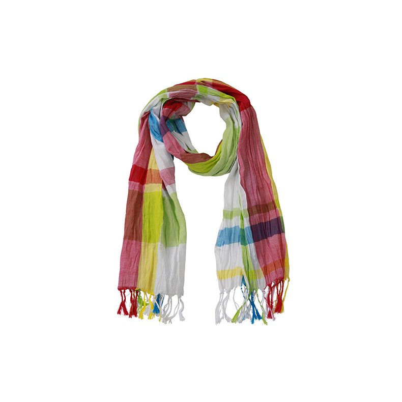 Coloured Scarf - Limegreen/Pink/Turquoise