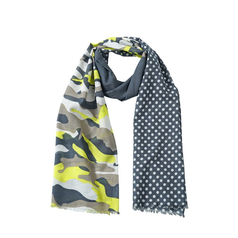 Camouflage Scarf - Black Melange/Light Grey