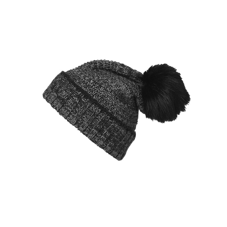 Ladies&acute; Melange Beanie - Coal Black/Grey