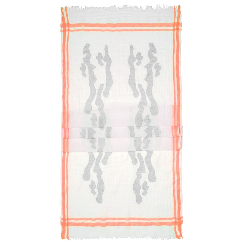 Bright-Coloured Scarf - Bright-orange/Natural