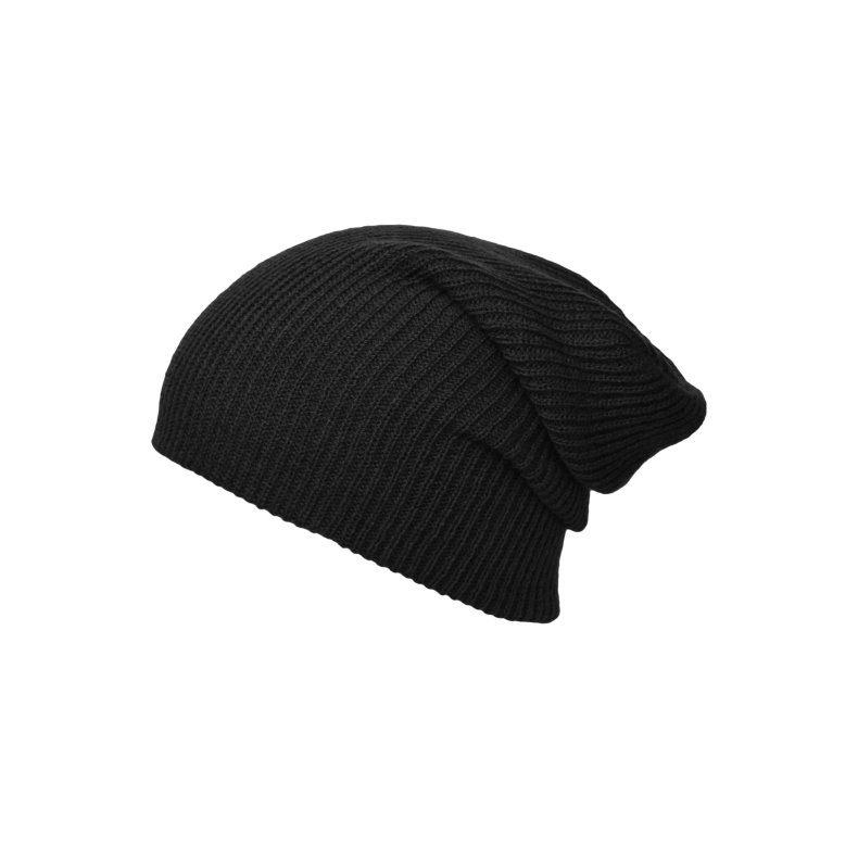 Knitted Long Beanie - Black