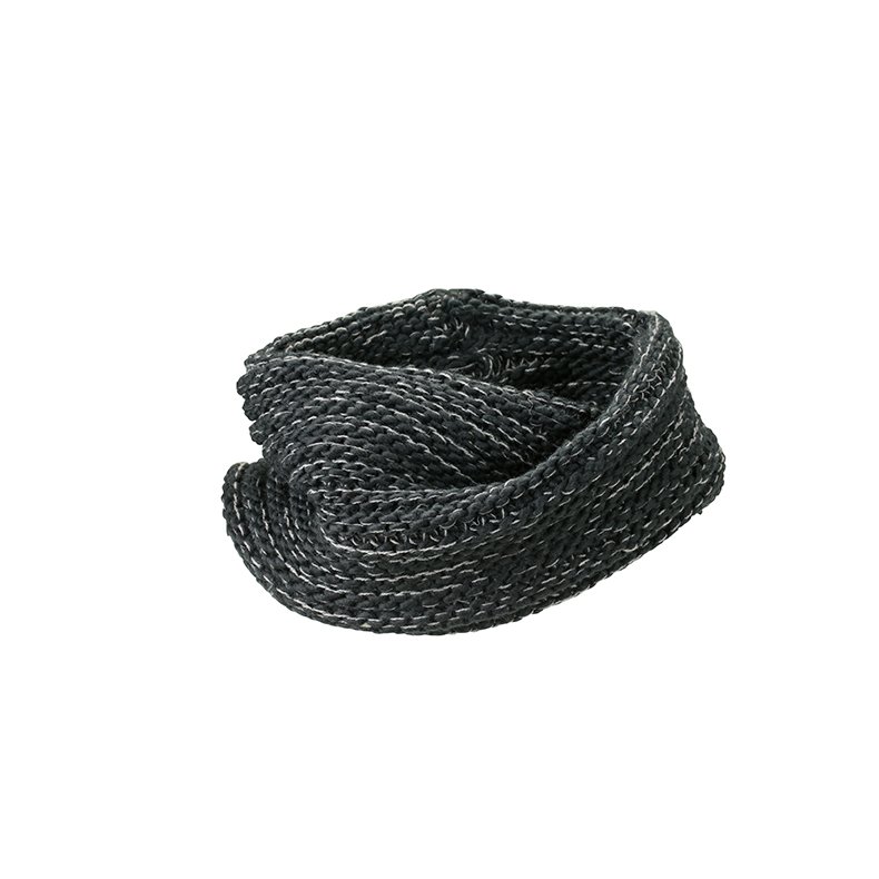 Trklde Twisted Loop Scarf - Black/Dark Grey