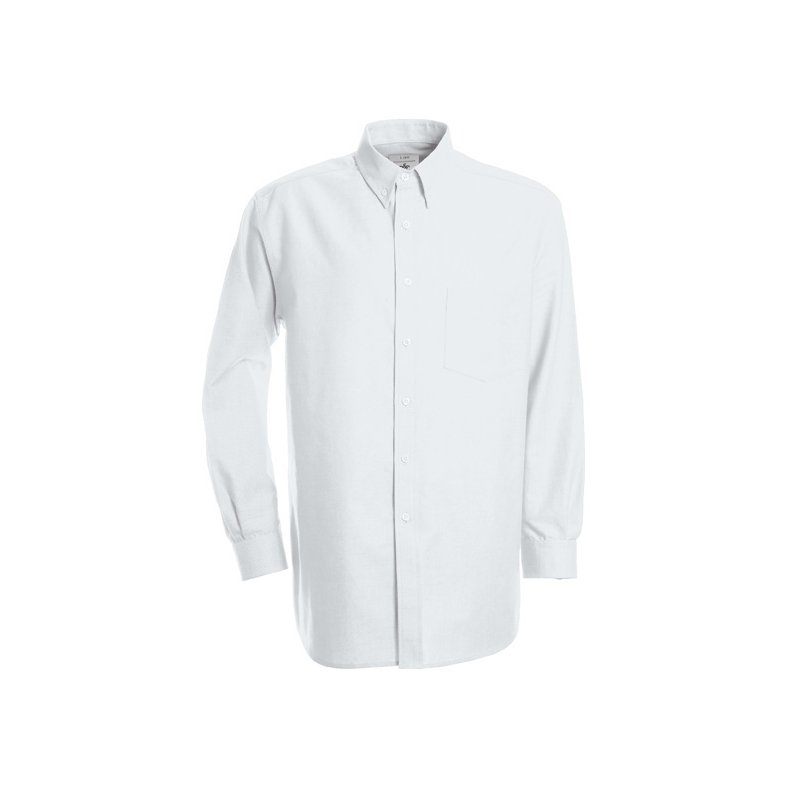 Herre skjorte Oxford LSL /B&C Men - White