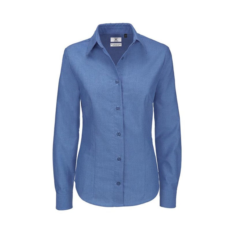  Dame skjorte Oxford LSL /B&C Women - Blue Chip