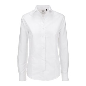  Dame skjorte Oxford LSL /B&C Women - White