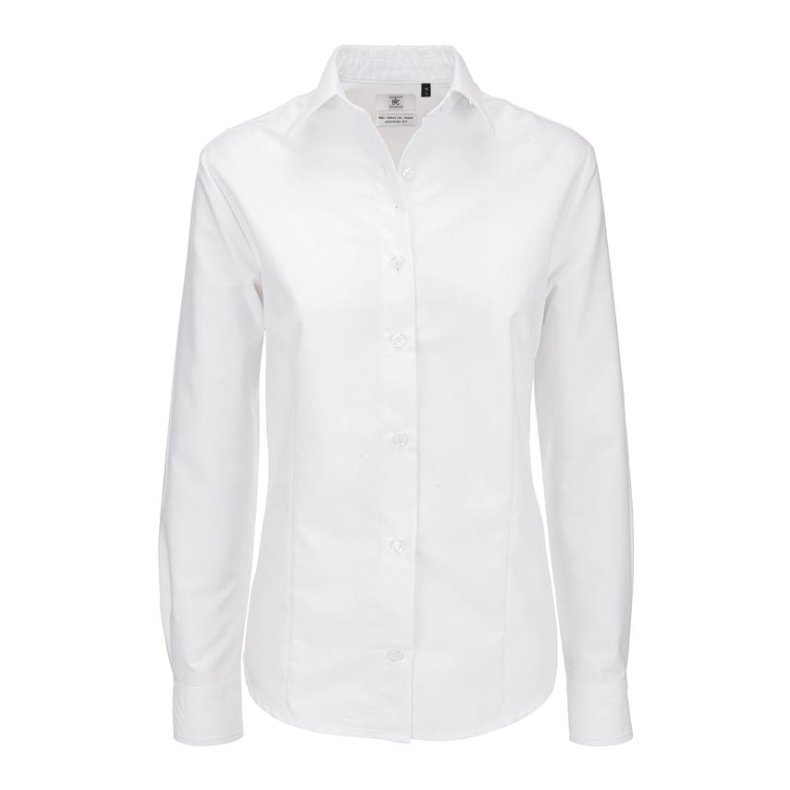  Dame skjorte Oxford LSL /B&C Women - White