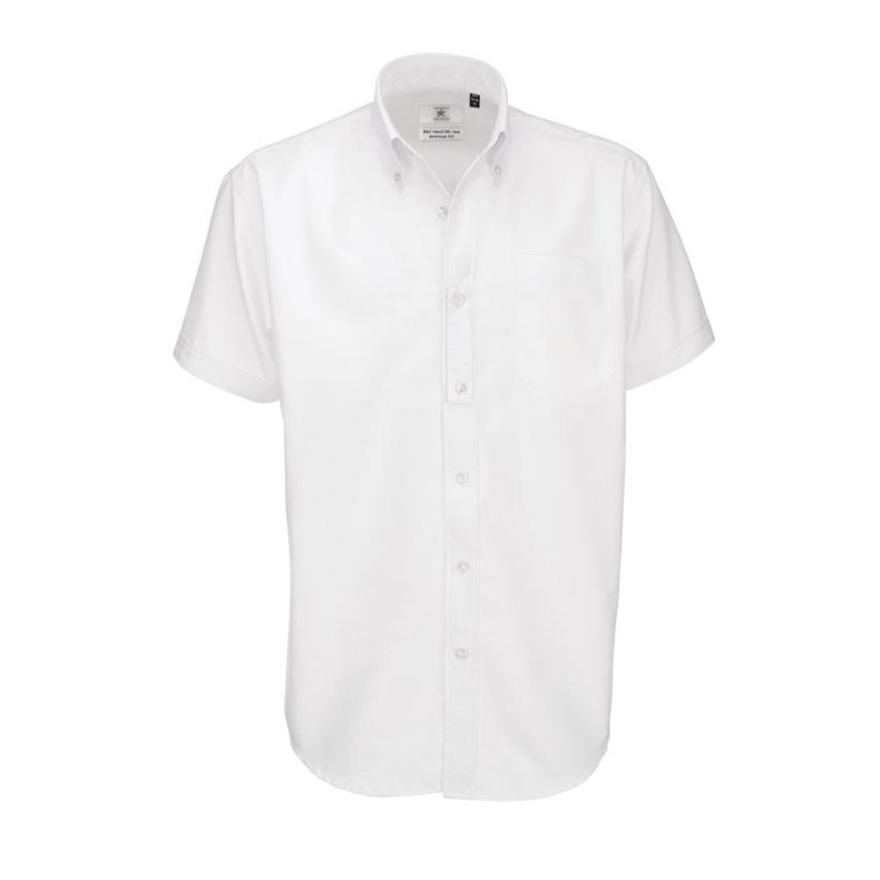 Herre skjorte Oxford SSL /B&C Men - White