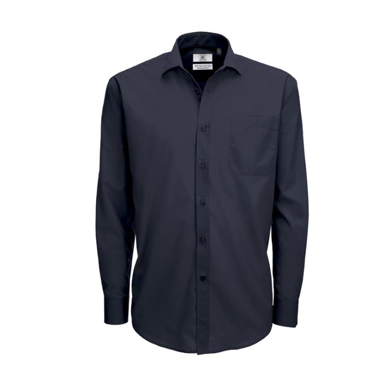 Herre skjorte Smart LSL /B&C - Navy