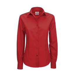 Dame skjorte Smart LSL /Women B&C - Deep Red