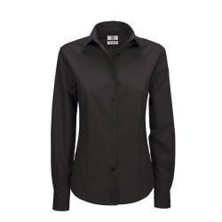 Dame skjorte Smart LSL /Women B&C  - Black