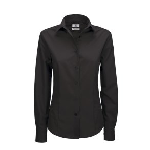Dame skjorte Smart LSL /Women B&C  - Black