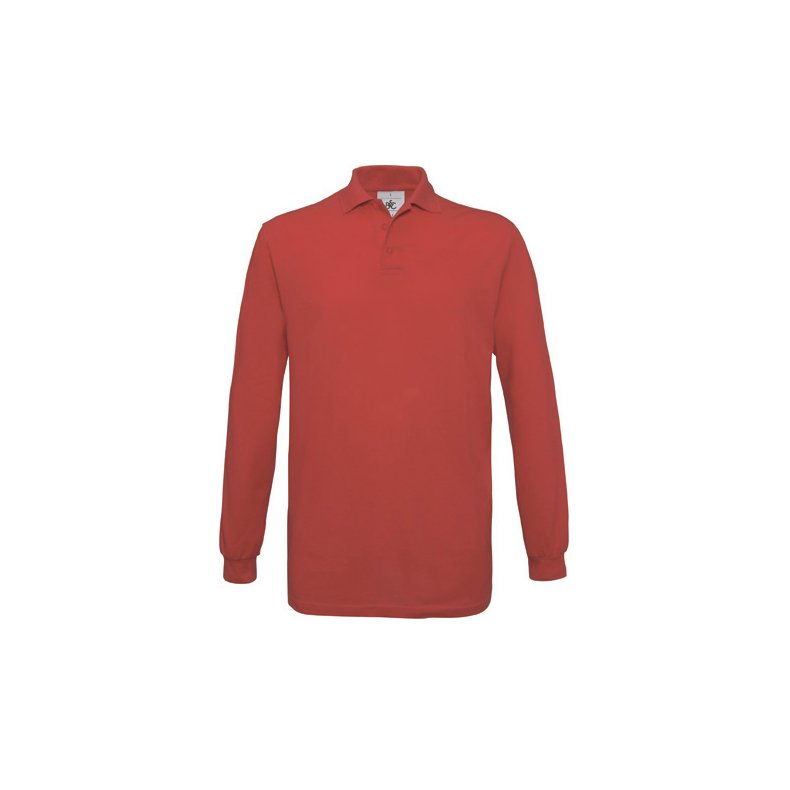 Polo med lange rmer B&C Safran LSL - Red