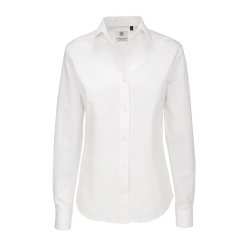 Dame skjorte B&C Sharp LSL /Women - White