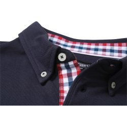 Herre Polo klassisk - Navy/red-navy-white