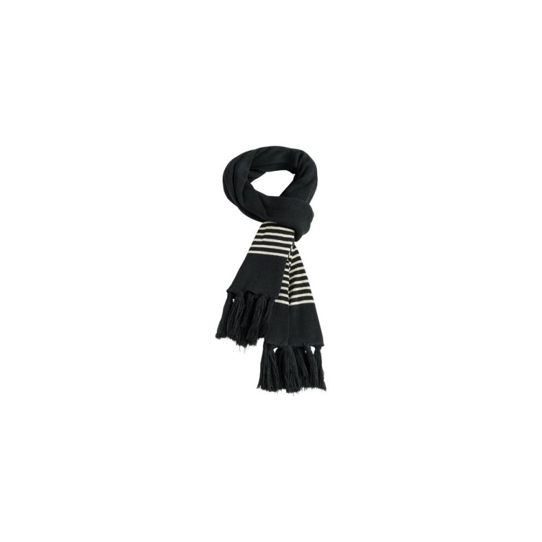 Fine Knitted Scarf - Sand/Black